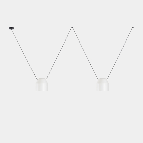 Подвесной светильник Attic 2 Bodies Hexagonal Shape Side 2200mm белый