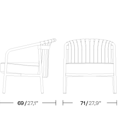 Клубное уличное кресло Arc KSA500200