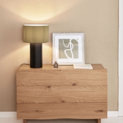 Металлическая настольная лампа Domicina с черным и серым покрытием