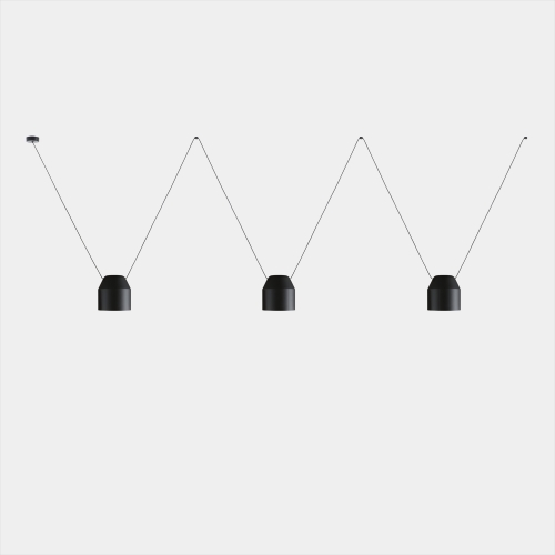Подвесной светильник Attic 3 Bodies Hexagonal Shape Side черный