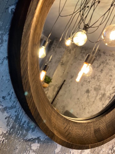 Зеркало настенное (массив Дуб, диаметр 40см)