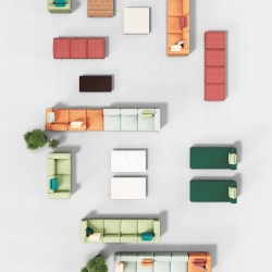 Банкетка Molo 3-seater ножки бетон