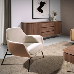 Кресло 5099/A226 с обивкой из ткани и экокожи