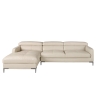 Диван с левым шезлонгом 6202/1281-L-T541011 из песочной кожи