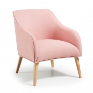 LOBBY Кресло из натурального дерева, ткань розовая S330VA23