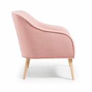 LOBBY Кресло из натурального дерева, ткань розовая S330VA23