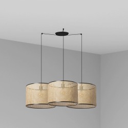 Подвесной светильник Mambo черный/ротанг ø450 3L