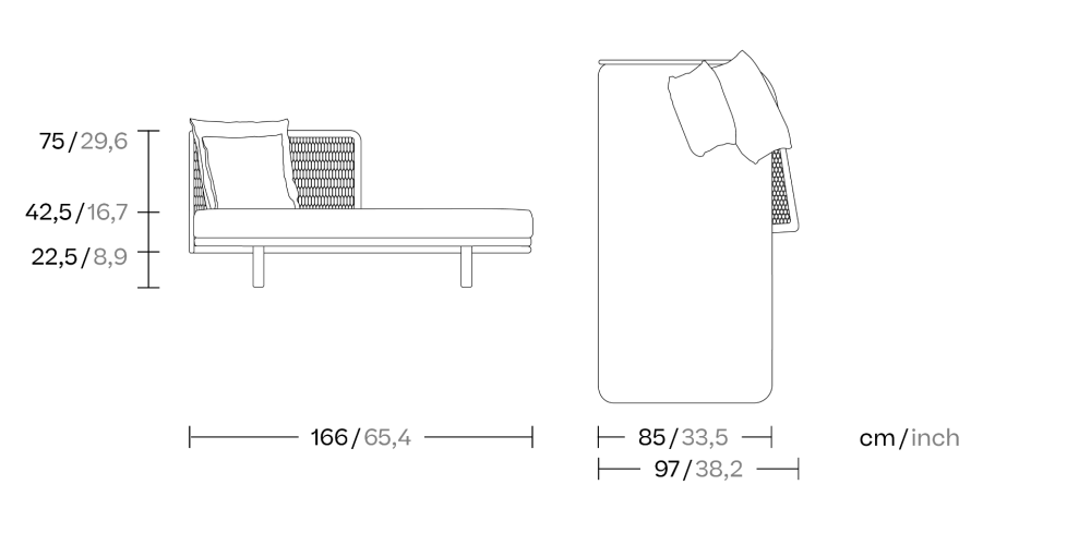 Кушетка Mesh правый KS1701200