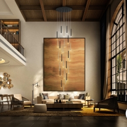 Подвесной светильник Varas 25L черно-золотой 500 см