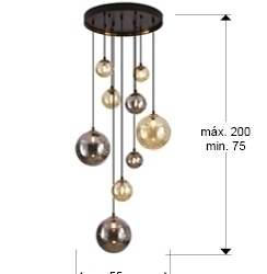 Люстра Dark 9L черная-латунь