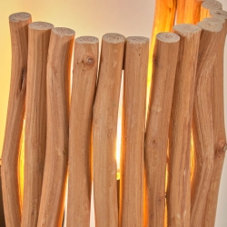 Настенный светильник Crescencia с отделкой из натурального дерева с эффектом состаривания