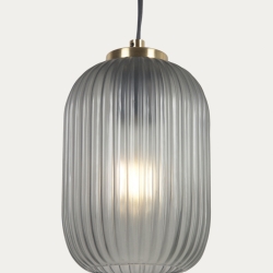 Подвесной светильник из металла Hestia с отделкой из латуни и серого стекла
