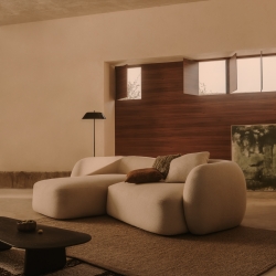 Модульный диван Martina 3-местный с левым шезлонгом, цвет экрю, 287 см