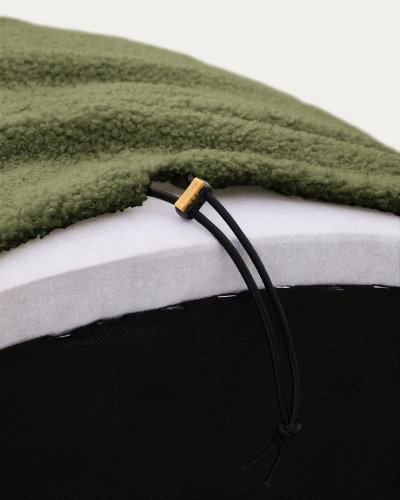 Чехол на пуф Kaeli из зеленого букле Ø 60 см