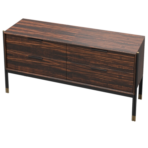 Комод BENISSA шпон эбони / черный матовый лак