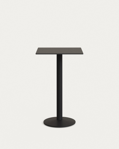 Высокий садовый столик Esilda черный на черном металлическом основании 60 x 60 x 96 см