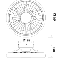 Люстра потолочная-вентилятор TURBO 8232 черная