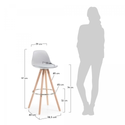 Барный стул Stag серый