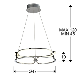 Подвесной светильник Colette Ø47 хром