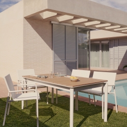 Canyelles Уличный раздвижной стол белый 180 (240) x 100 см