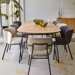 Стол Novaks 170 (320) х100 черный, шпон дерева