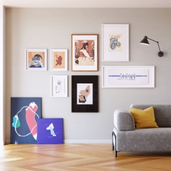 Zoeli сине-красная абстрактная картина 60 х 90 см