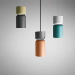 Подвесной светильник Aspen S17A E27 оранжевый + светло-серый 17x34