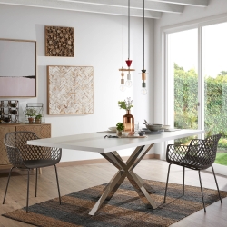 Стол Arya 160х100 ст Сталь матовый, белый