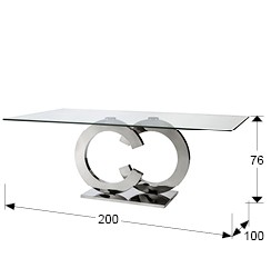 Обеденный стол Casandra стальной 200 см