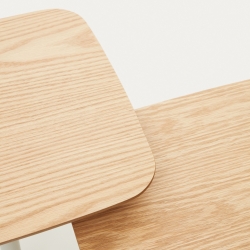 Набор Watse из 2 квадратных столиков из шпона дуба и матового белого металла