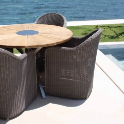 Стол обеденный круглый Nautic CARBON MATTE d120