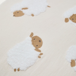 Чехол для подушки Milu из бежевого хлопка с вышивкой с овцами 45 x 45 см