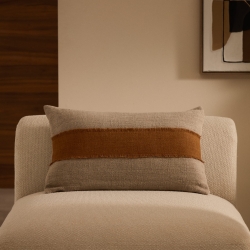 Чехол на подушку Daf из 100% льна бежевого и терракотового цветов с бахромой, 40 x 60