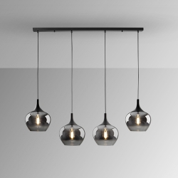 Люстра Opaz 4L черный/дымчатый