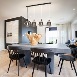 Люстра Opaz 4L черный/дымчатый