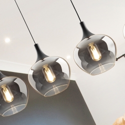 Люстра Opaz 4L черный/дымчатый