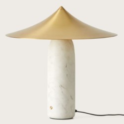 Настольная лампа Kine белый мрамор - золотой металлический абажур