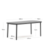 Joncols Уличный алюминиевый стол с серой отделкой 180 x 90 см