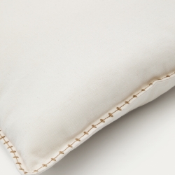 Чехол для подушки Rakira из бежевого хлопка с вышивкой горчичного цвета 45 x 45 см