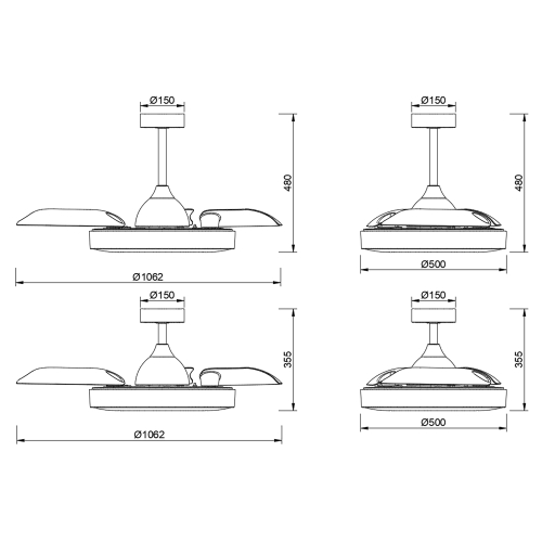Люстра потолочная-вентилятор COIN FAN 8216 белая