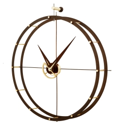 Часы Nomon DOBLE O (основание - венге+латунь/стрелки - венге+латунь), D=70см Н=80см