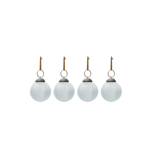 Набор из 4 рождественских шаров Talve из белого переработанного стекла, Ø 6 см