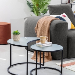 Набор из 2 приставных столиков Bast Ø 65 cm / Ø 47 cm