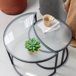 Набор из 2 приставных столиков Bast Ø 65 cm / Ø 47 cm