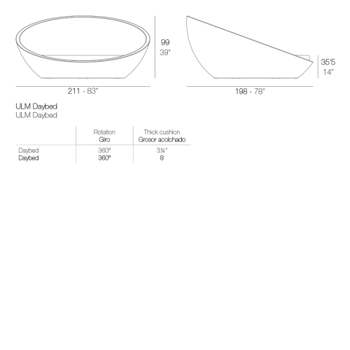Кровать Ulm круглая LED