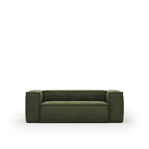 Диван 2-местный Blok в плотном зеленом вельвете 210 см