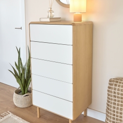 Комод Anielle из массива и шпона ясеня с тремя ящиками 60 x 117 см