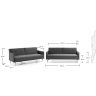 FLORA Диван-кровать 200 Ткань Прозрачный серый S203J14
