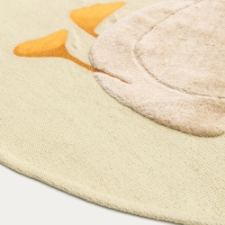 Ковер Milu зеленый хлопок с рисунком гуся Ø 100 см