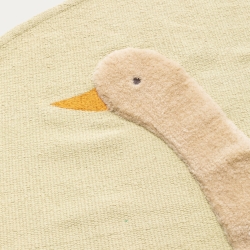 Ковер Milu зеленый хлопок с рисунком гуся Ø 100 см